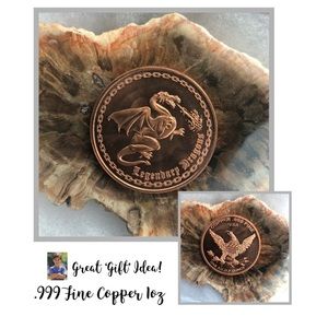 Copper Coin ~ Legendary Dragons .999 Fine USA ‘New’ Nice!